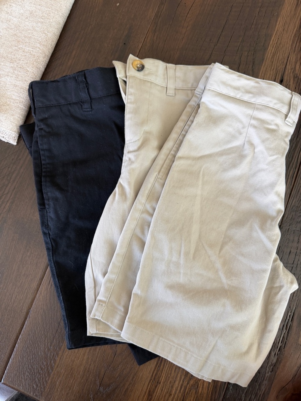 French Toast Kids Shorts in Black and Khaki